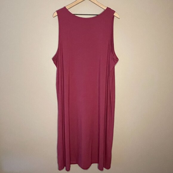 Women's Plus 1X Philosophy Midi Tank Wine Dress Scoop Neck Soft Knit - Picture 3 of 7